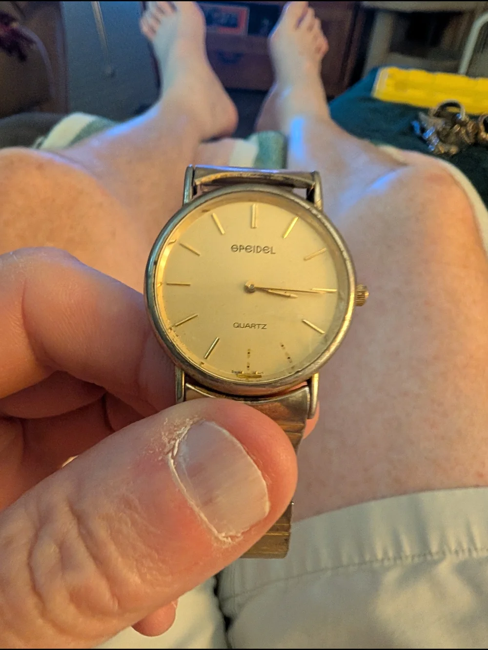 Speidel Gold-Tone Quartz Dress Watch - Gold Dial Brand New Battery In It